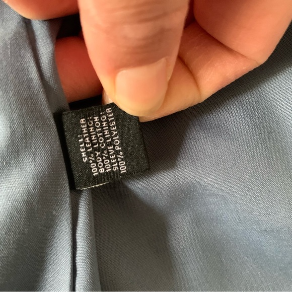 Neiman Marcus The Leather Collection Blue Leather Jacket XS worn once like New - Picture 5 of 16